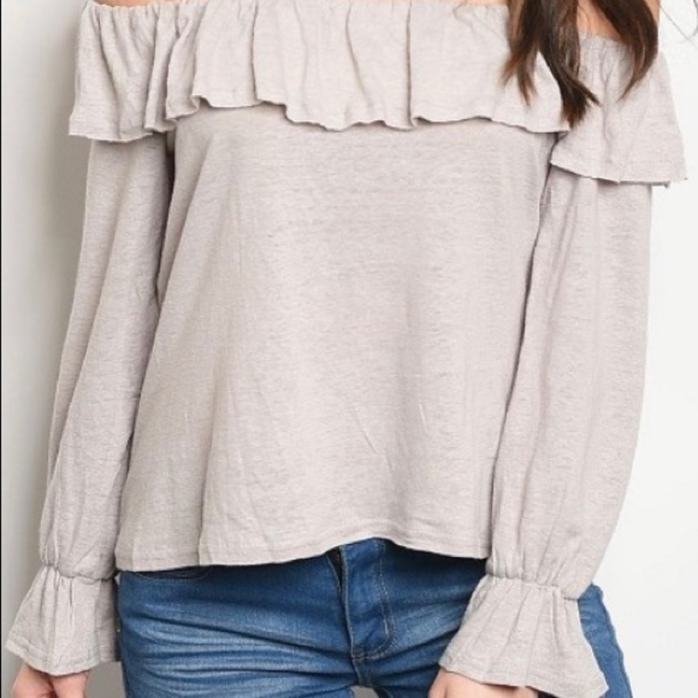 One Left!!  Long Sleeve off the Shoulder Top